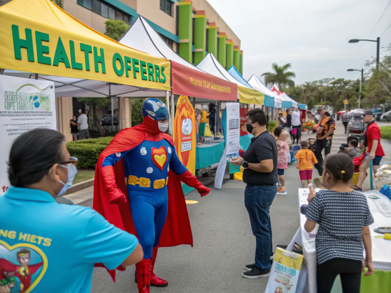 A group of healthcare professionals in a public health setting, such as a vaccination clinic or community health center, demonstrating Global Healthcare Solutions' support for public health initiatives.